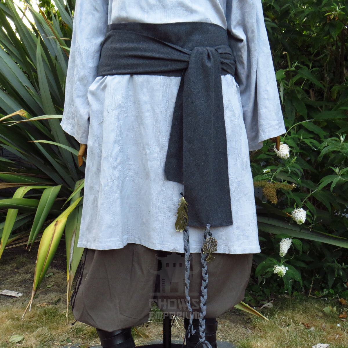 Dark Grey Wool Decorated Sash