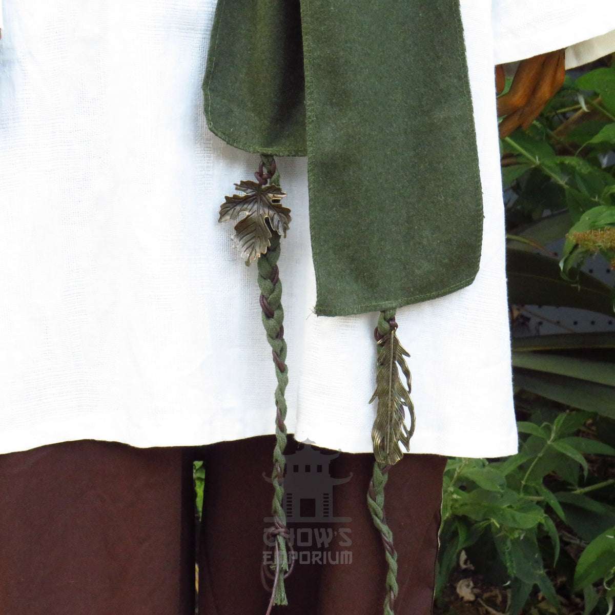 Green Wool Decorated Sash