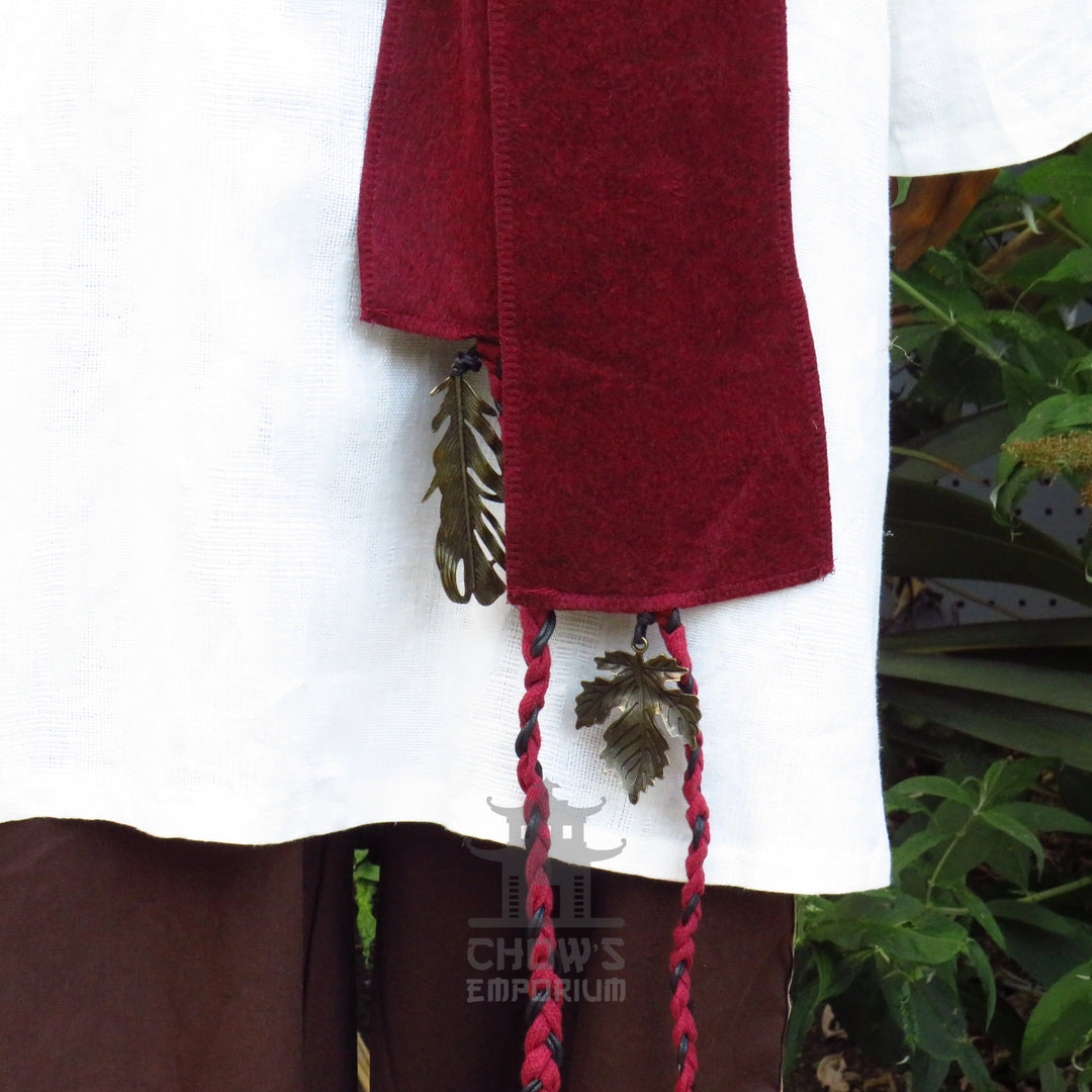 Red Wool Decorated Sash