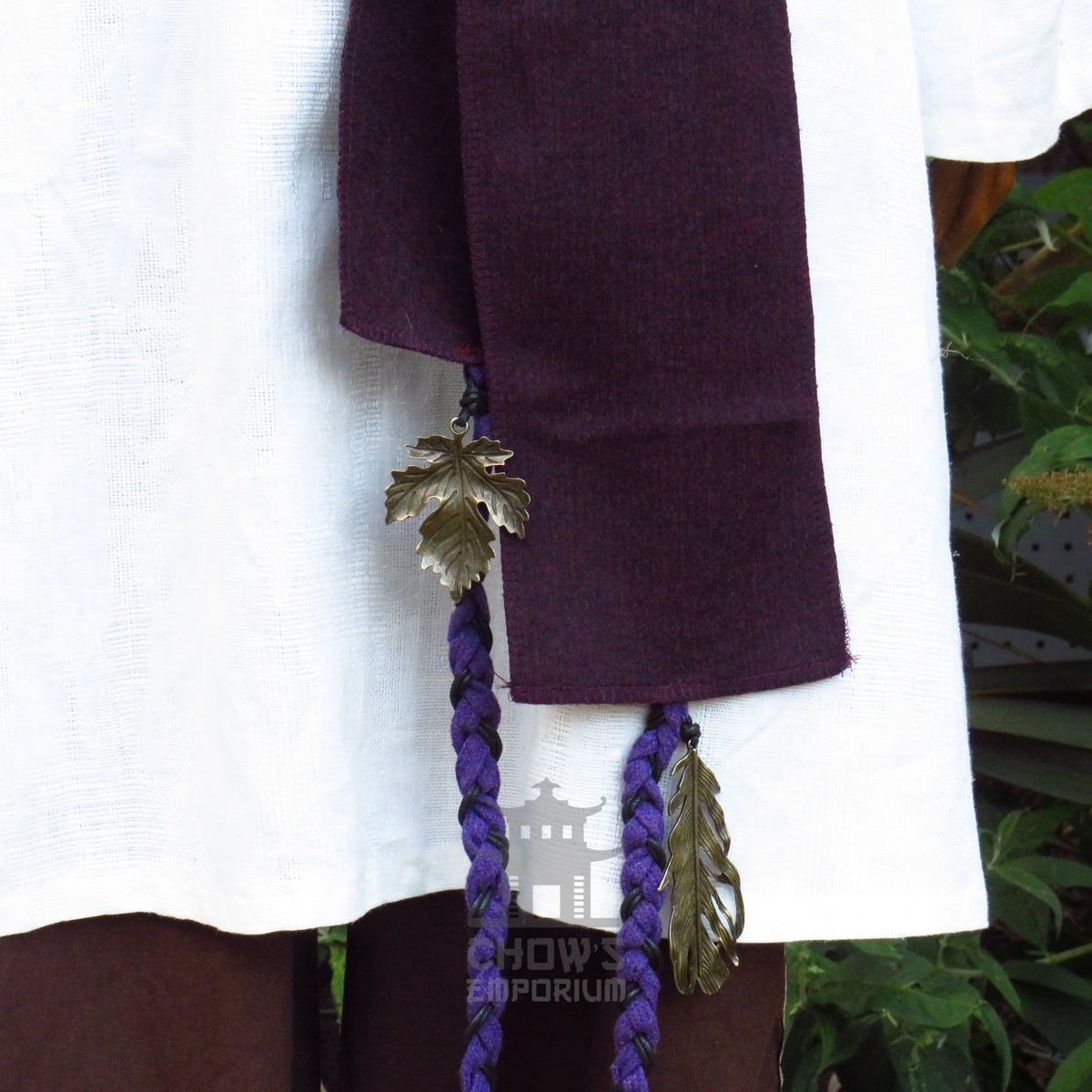 Purple Wool Decorated Sash
