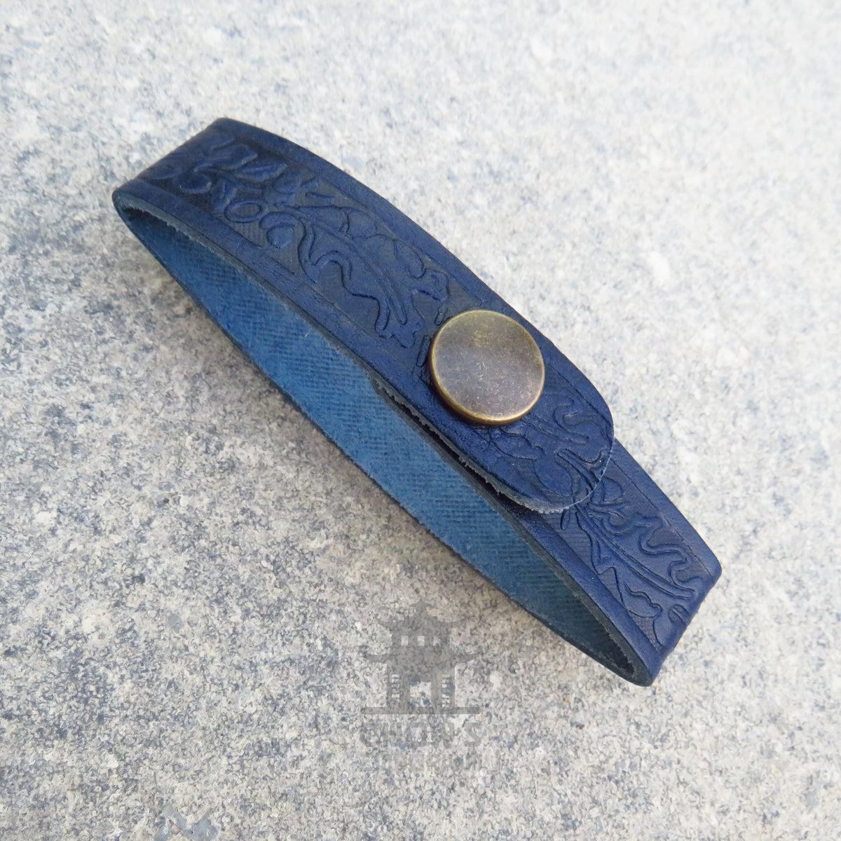Leather Tankard Loop in 5 colours- Leaf Pattern