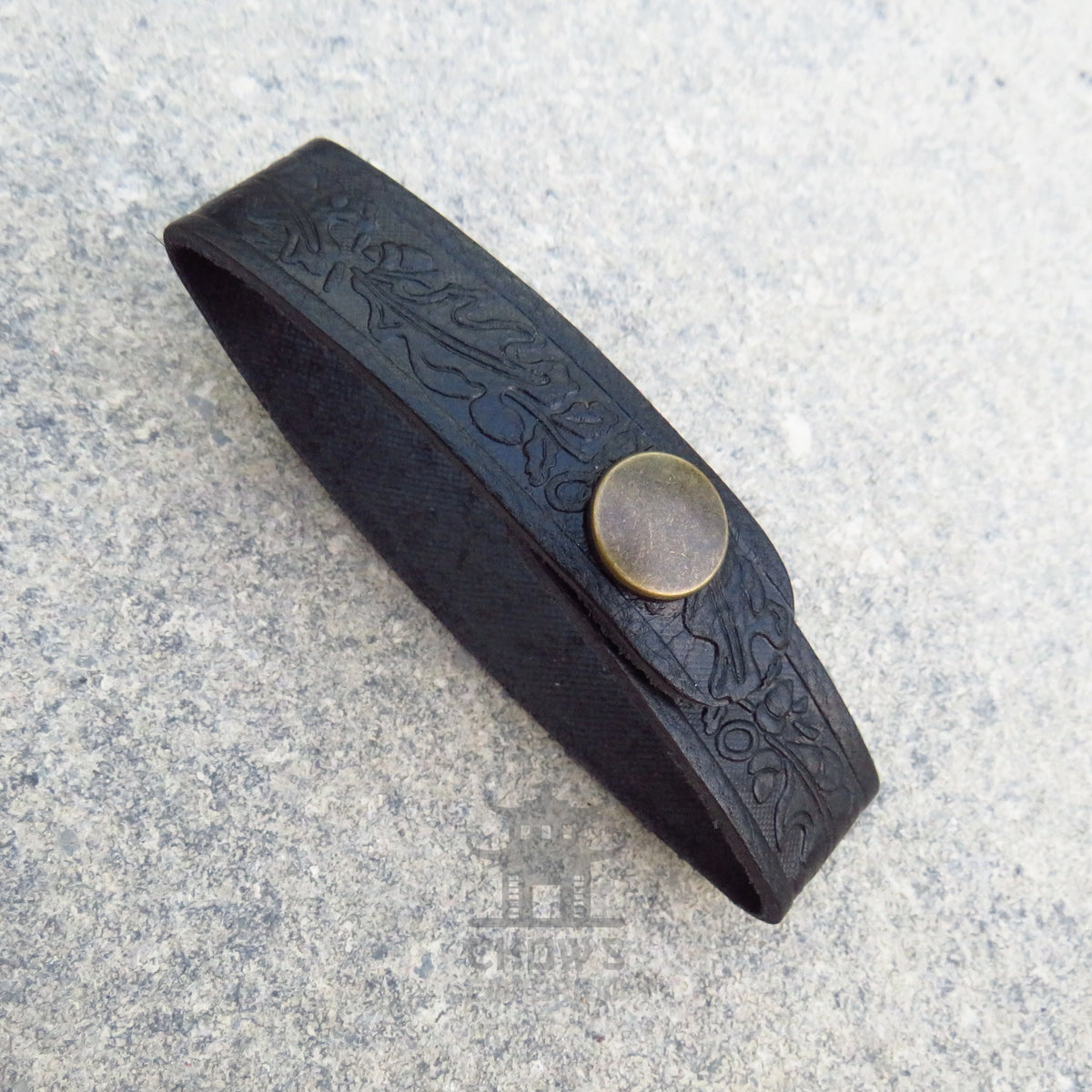 Leather Tankard Loop in 5 colours- Leaf Pattern