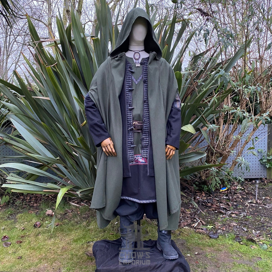 Viking Ranger LARP Outfit - 6 pieces (Cloak, Jacket, Tunic, Trousers, Belt and Sash)