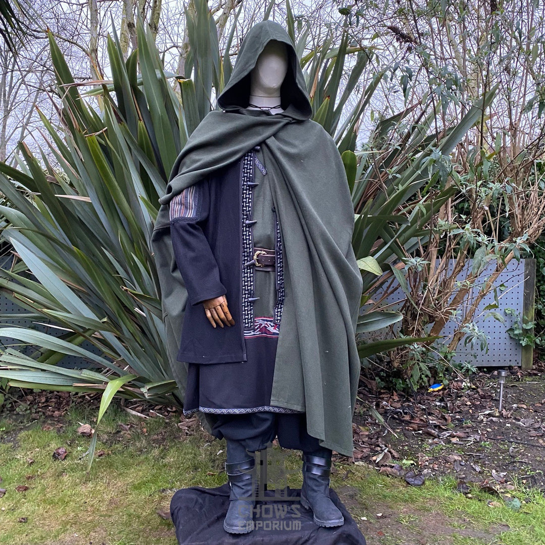 Viking Ranger LARP Outfit - 6 pieces (Cloak, Jacket, Tunic, Trousers, Belt and Sash)