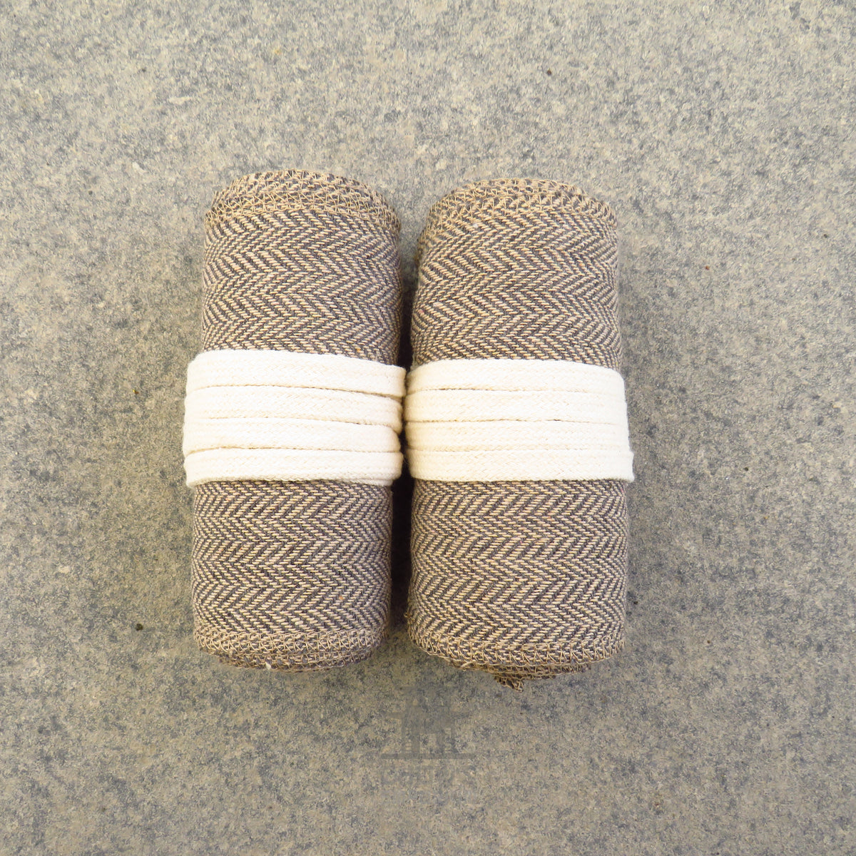 Light Brown Herringbone Wool Leg Wraps