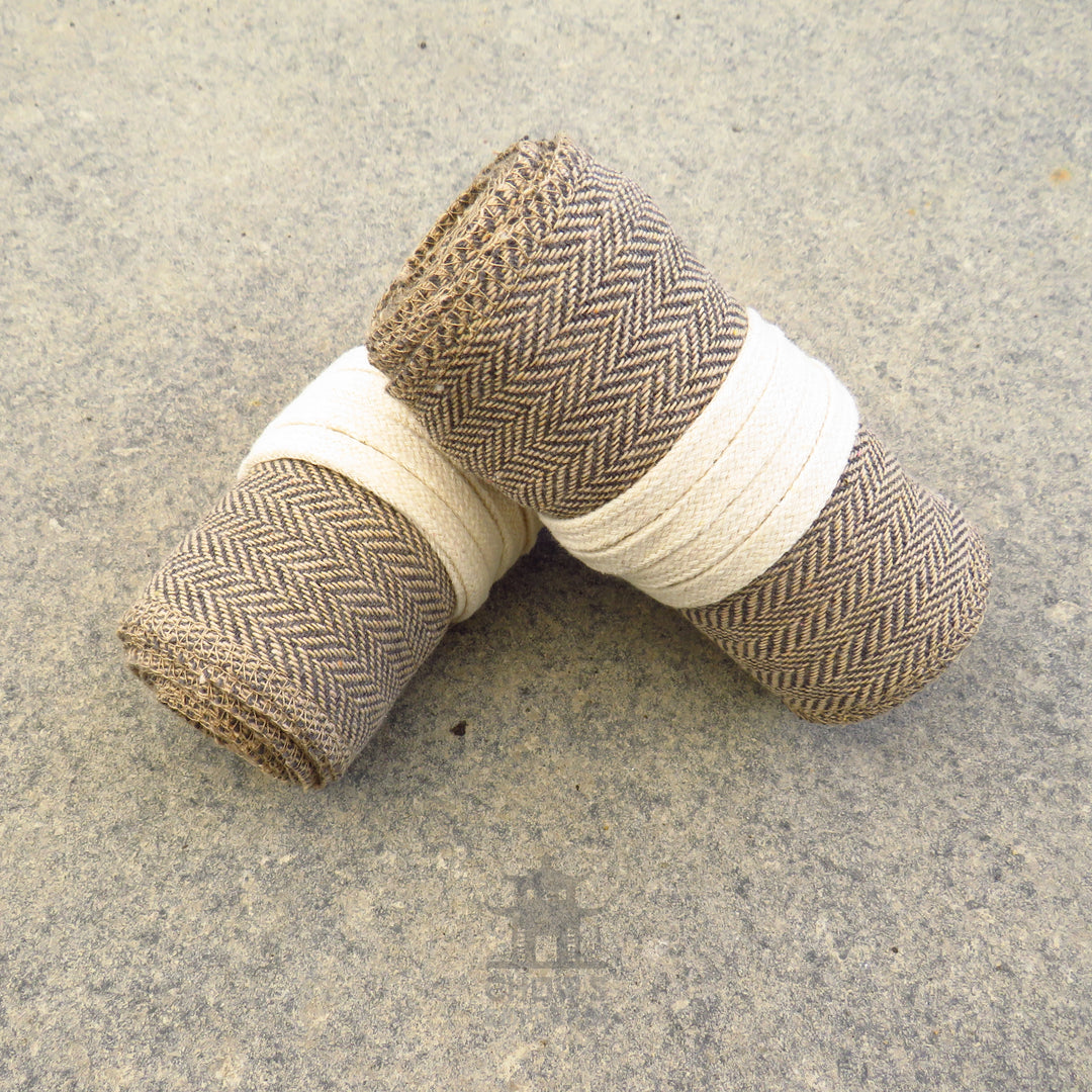Light Brown Herringbone Wool Leg Wraps