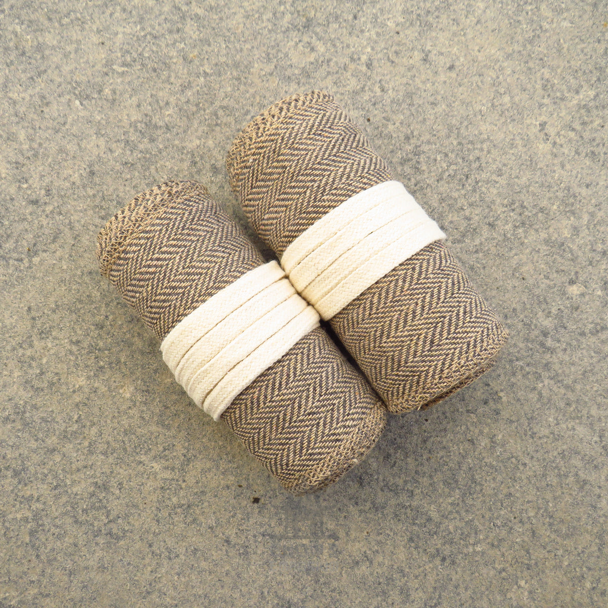 Light Brown Herringbone Wool Leg Wraps