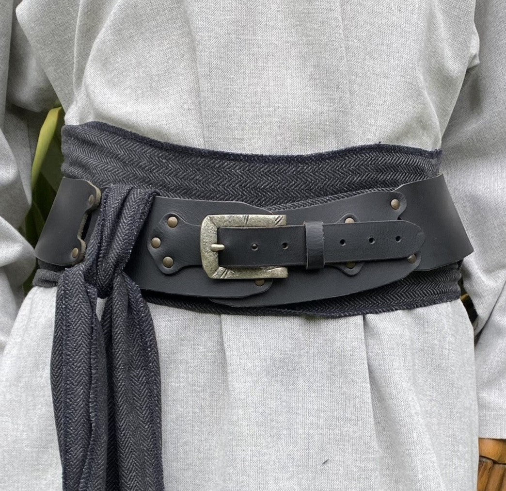 Storm Mage LARP Set - 4+ Pieces (Waistcoat, Hood, Vambraces & Sash)