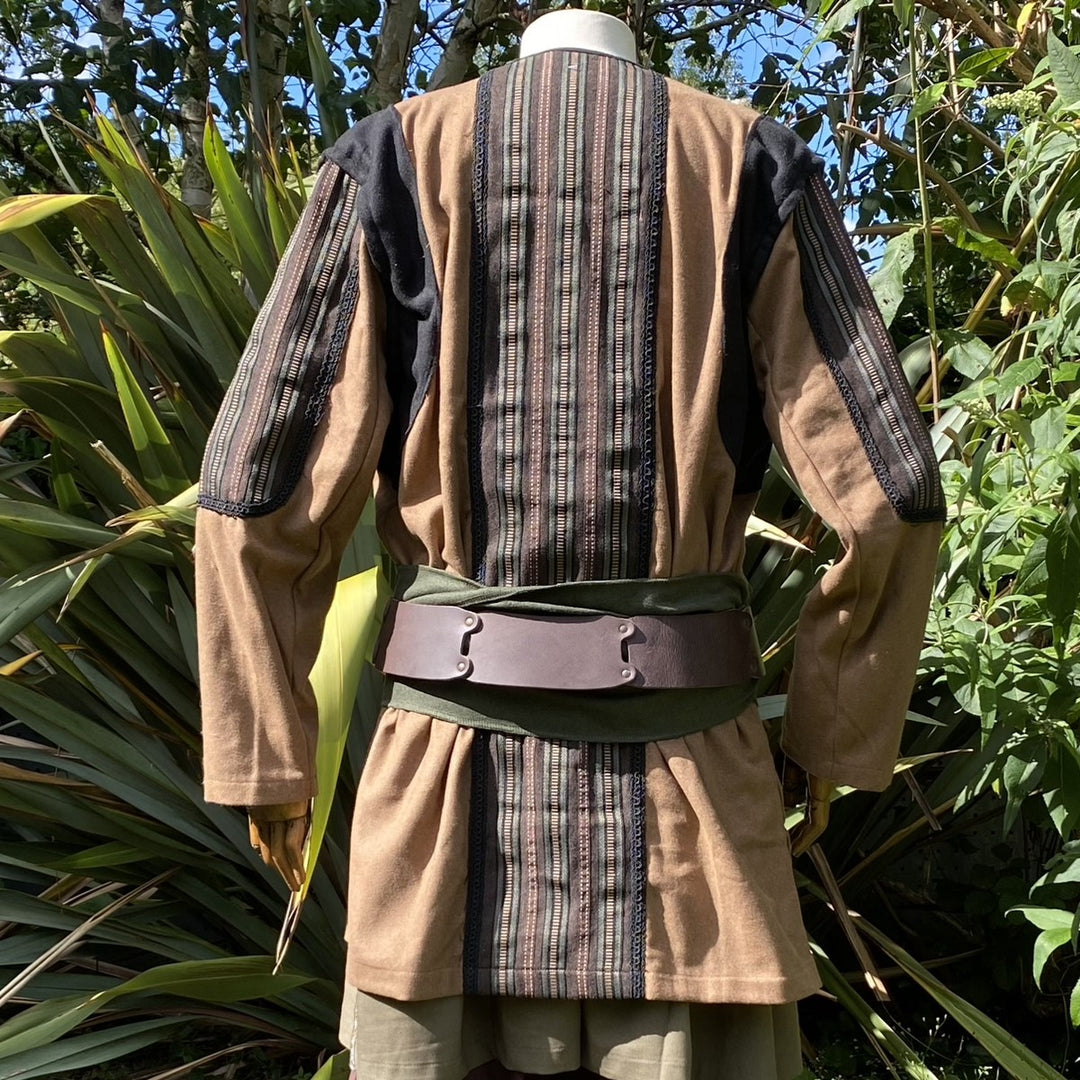 Druid of Middle Earth LARP Outfit - 2 Pieces; Ornate Layer Jacket, Wrap Around Hood - Chows Emporium Ltd