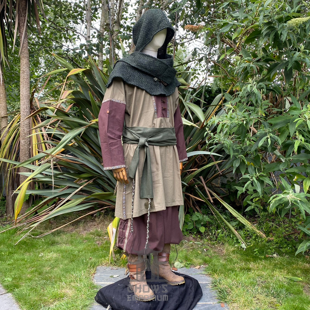 Green Wool Scarf Hood