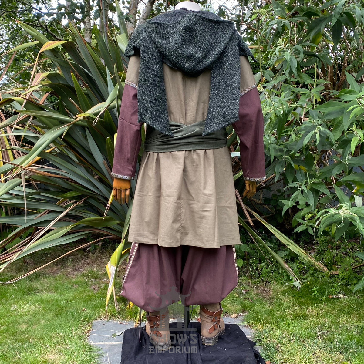 Green Wool Scarf Hood
