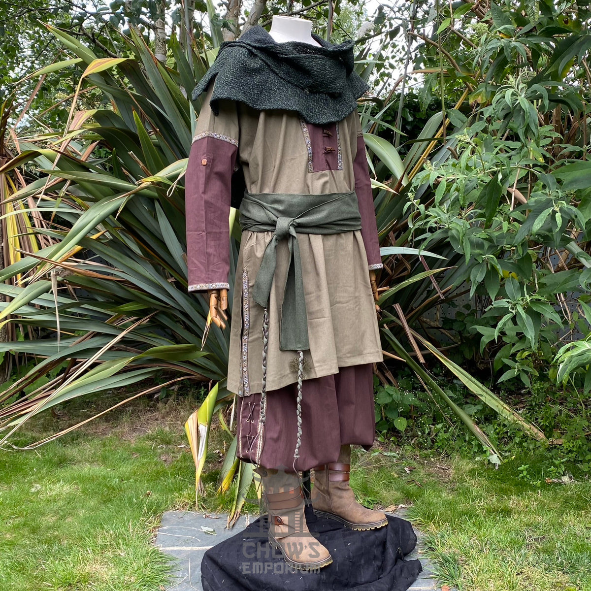 Green Wool Scarf Hood