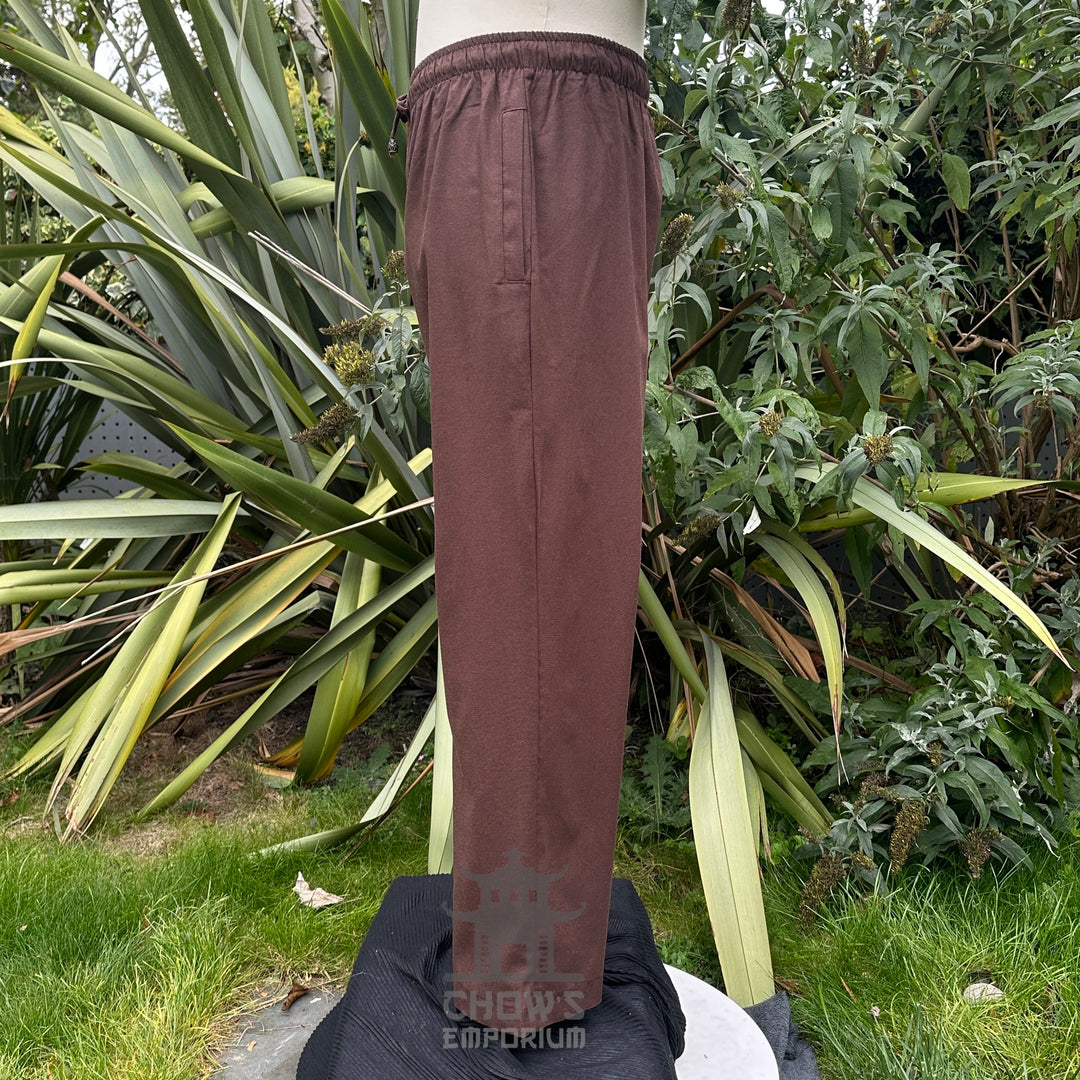 Brown Cotton Medieval Straight Leg Pants