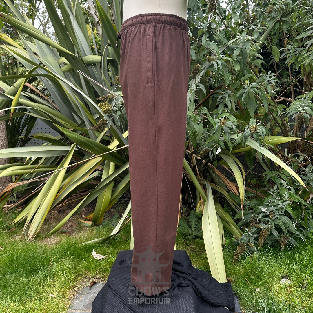Brown Cotton Medieval Straight Leg Pants