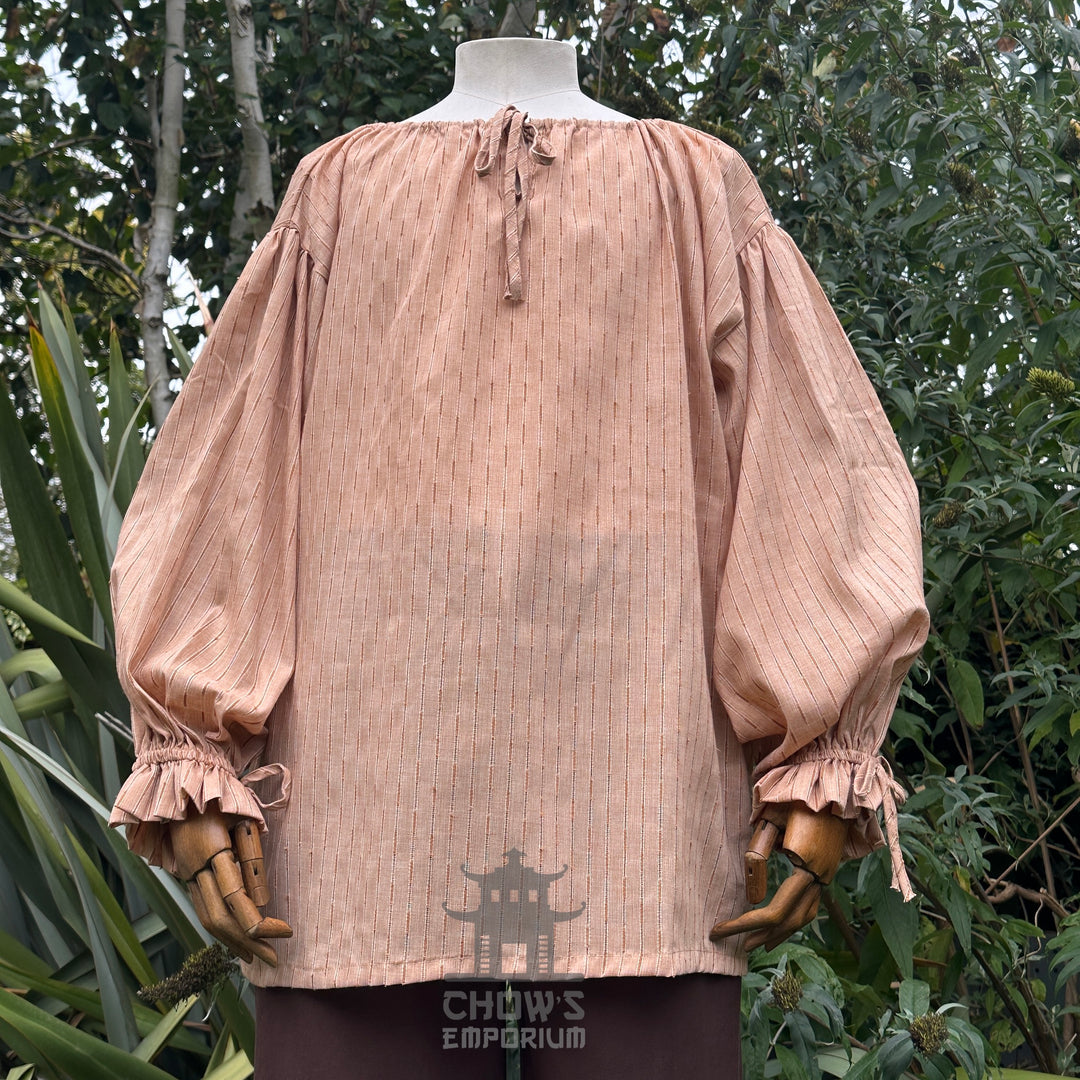 Medieval Shirt Round Neck in Tan Cotton