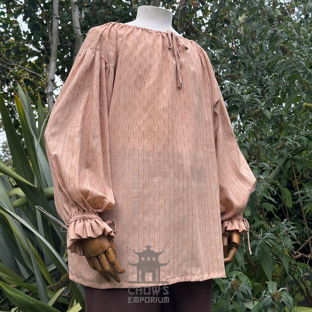 Medieval Shirt Round Neck in Tan Cotton