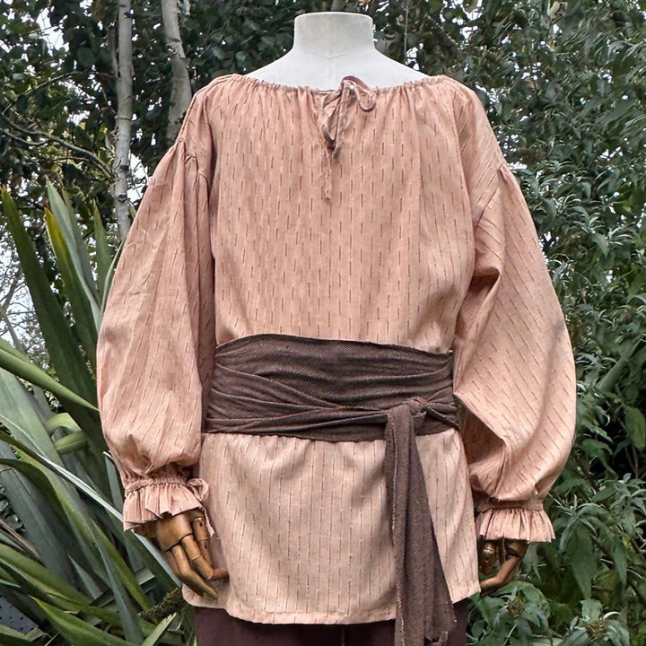 Medieval Shirt Round Neck in Tan Cotton