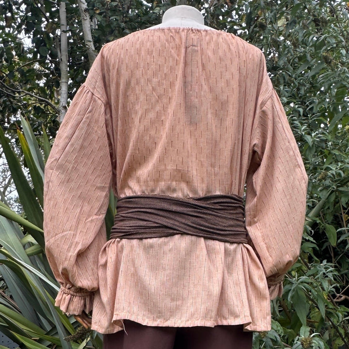 Medieval Shirt Round Neck in Tan Cotton