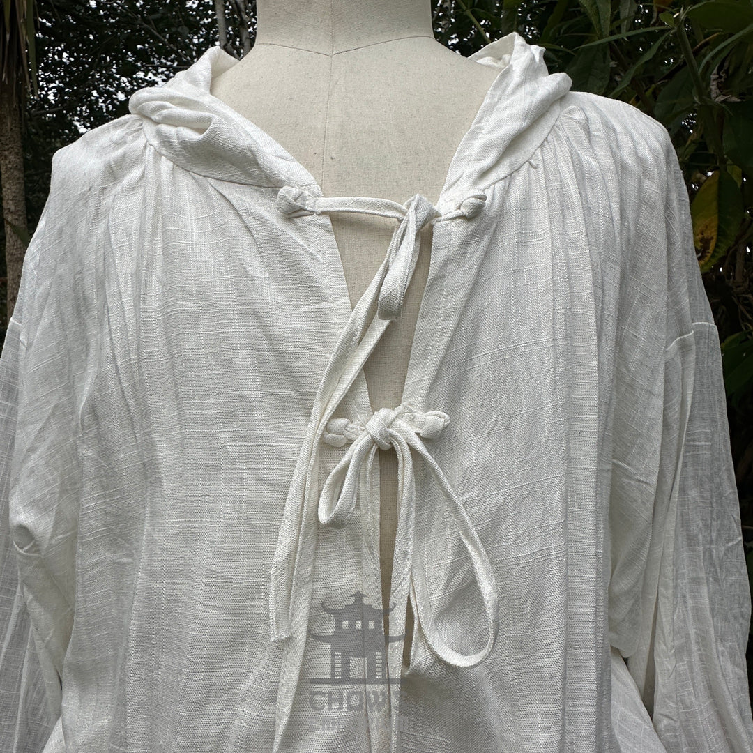 LARP Basic Outfit - 3 Pieces White & Black (Shirt, Trousers and Sash)