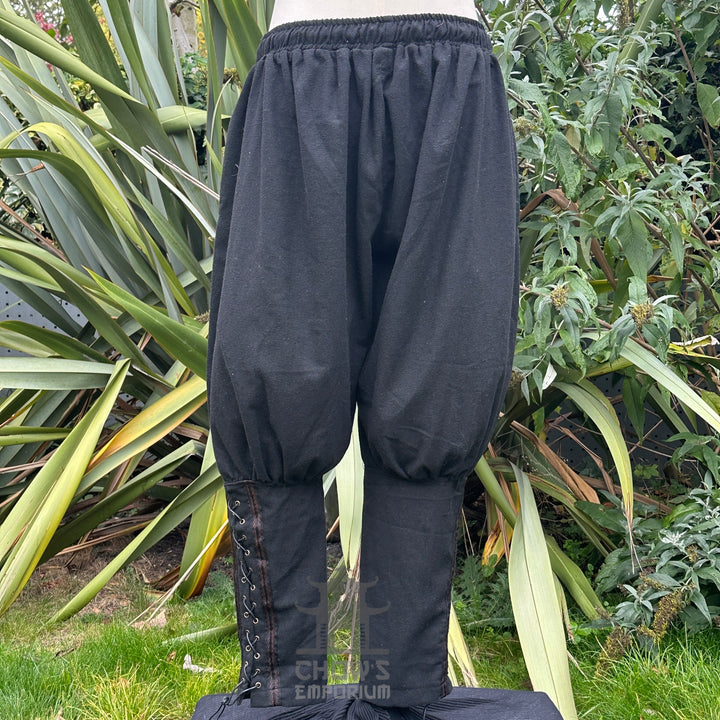 sturdy wool trousers for Viking costume with braid
