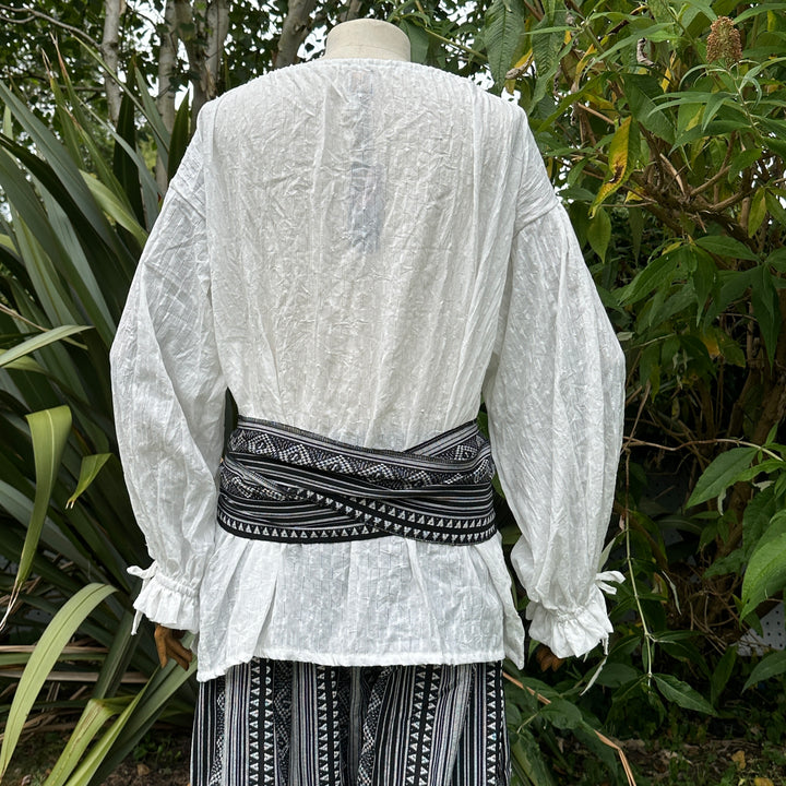 Textured White Cotton Renaissance Shirt