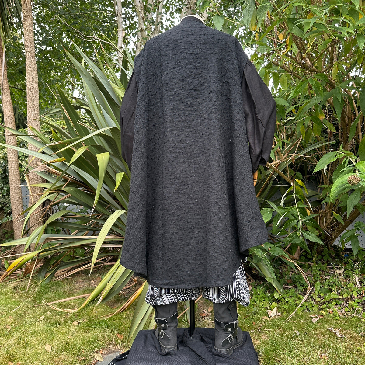 Rear view of pirate panel waistcoat and sash – LARP or cosplay outfit.