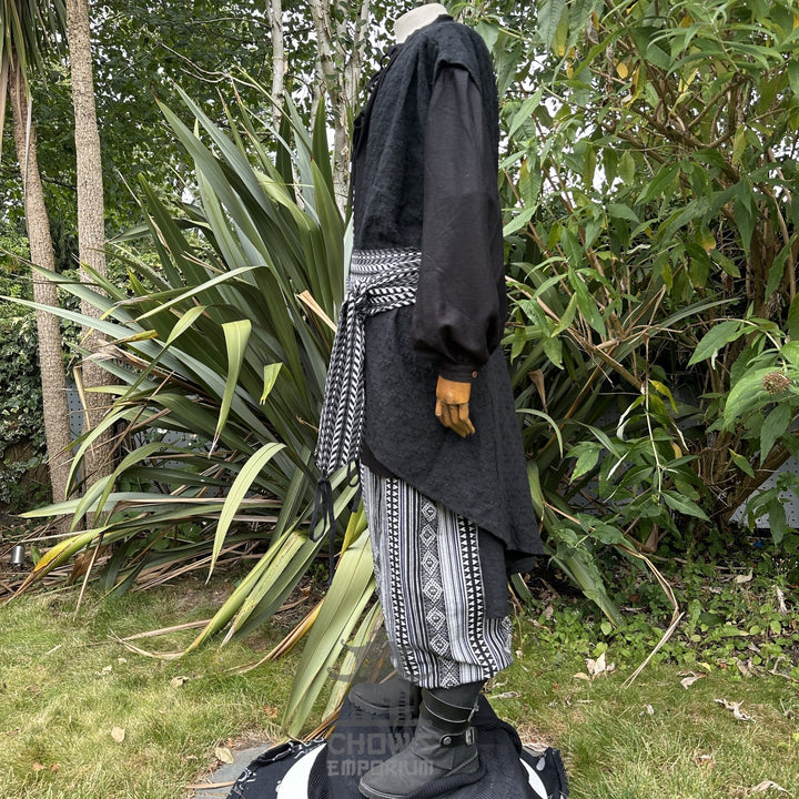 Pirate Panel Waistcoat and Sash in Black & White