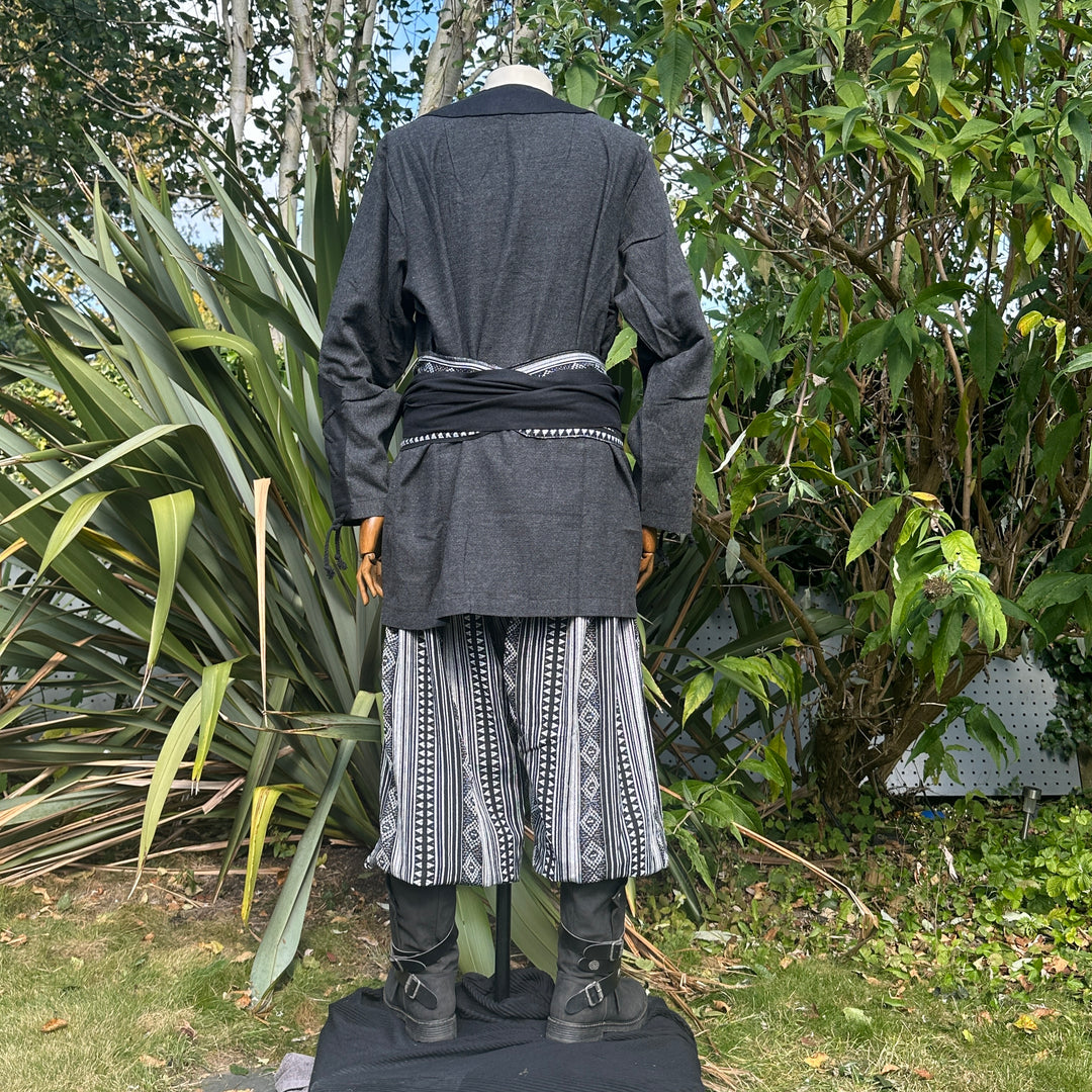 4 Pieces Black & White Outfit (Tunic, Trousers & Sash Combination)