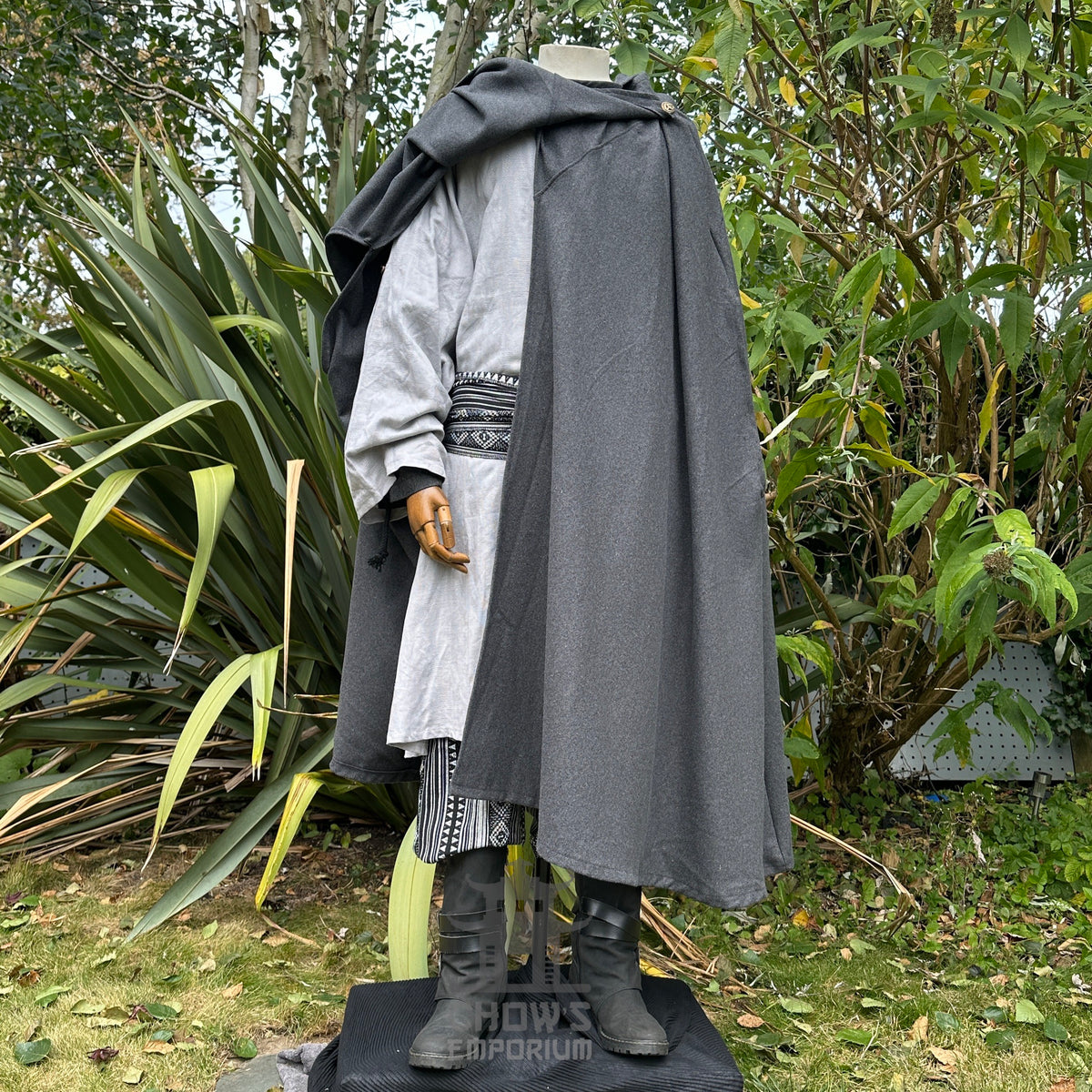Grey Wool Hooded Cloak and Robe