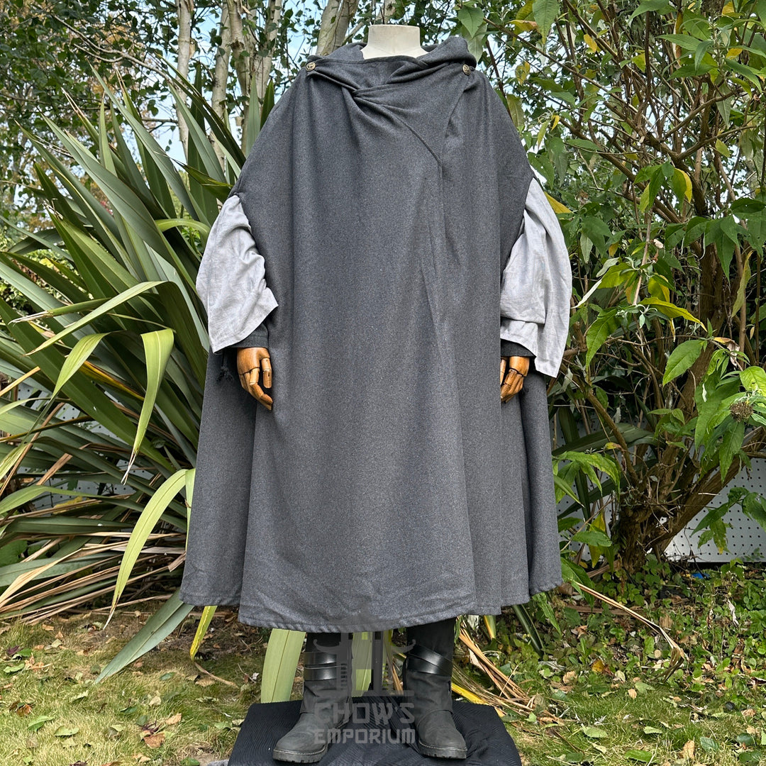 Grey Wool Hooded Cloak and Robe