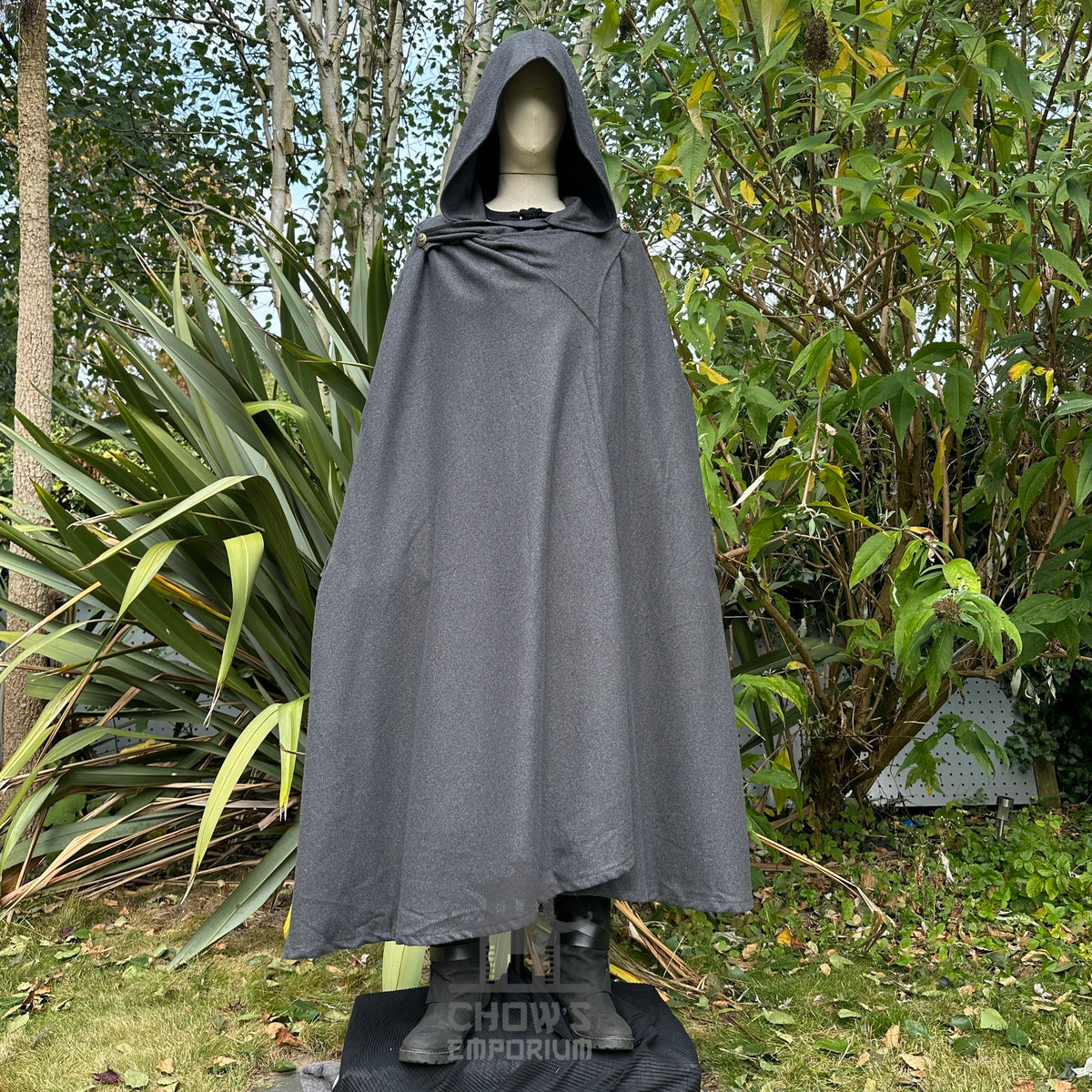 Grey Wool Hooded Cloak and Robe
