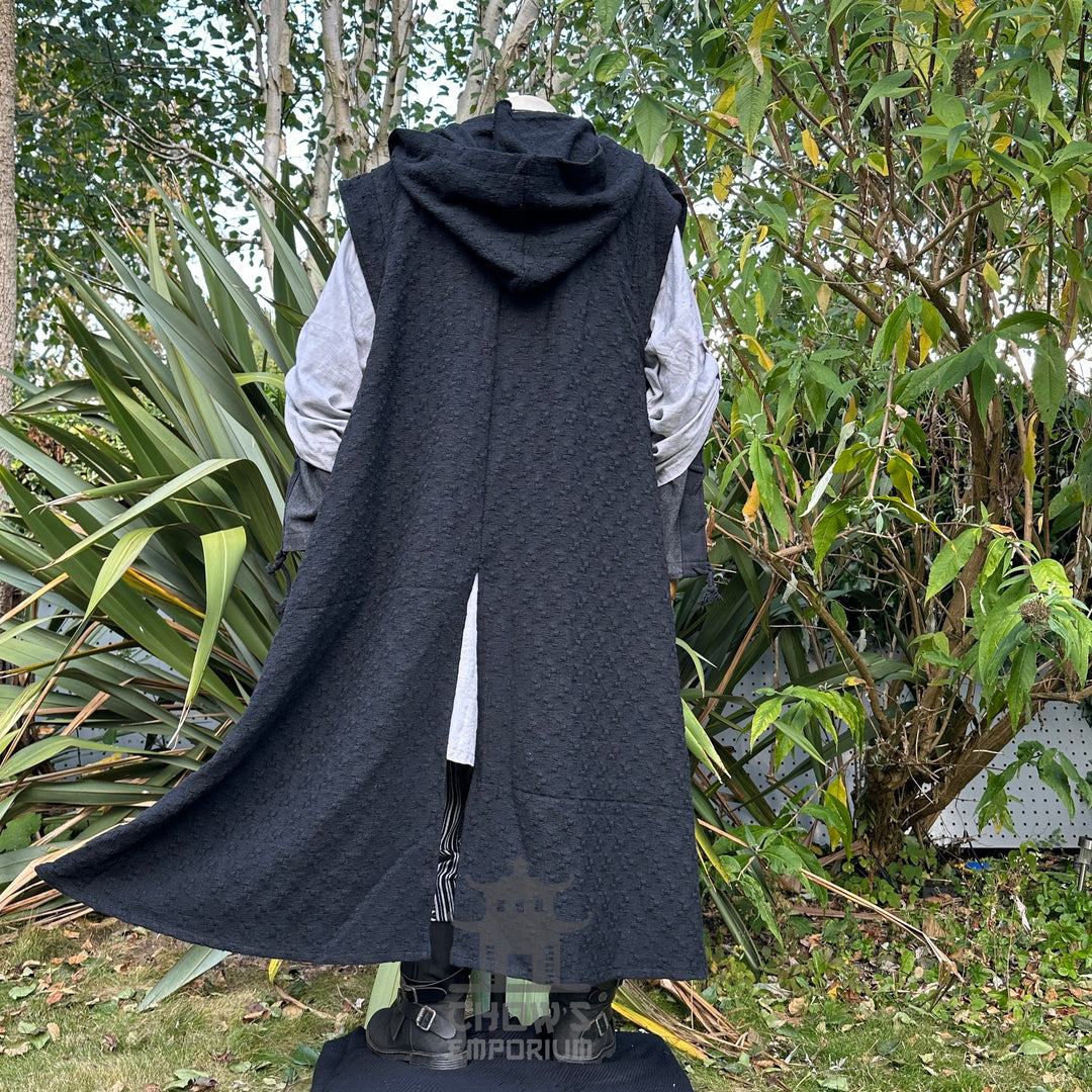 The Spellcaster LARP Set - 5 pieces (Hooded Sleeveless Robe, Hood, Shirt, Trousers, Sash)