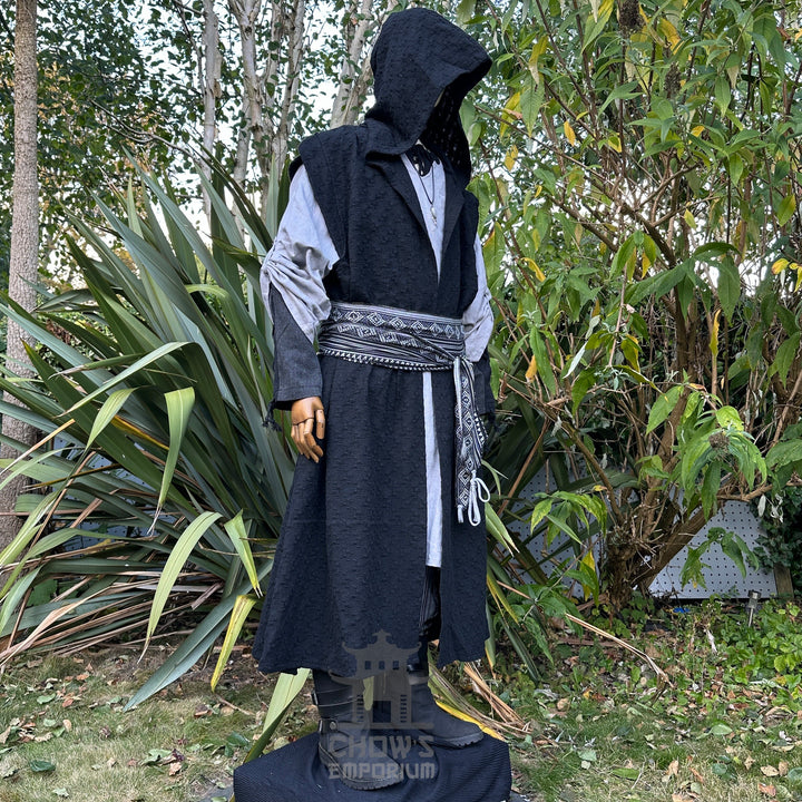 Viking Lord LARP Set - 3 pieces (Hooded Sleeveless Robe, Tunic, Sash)
