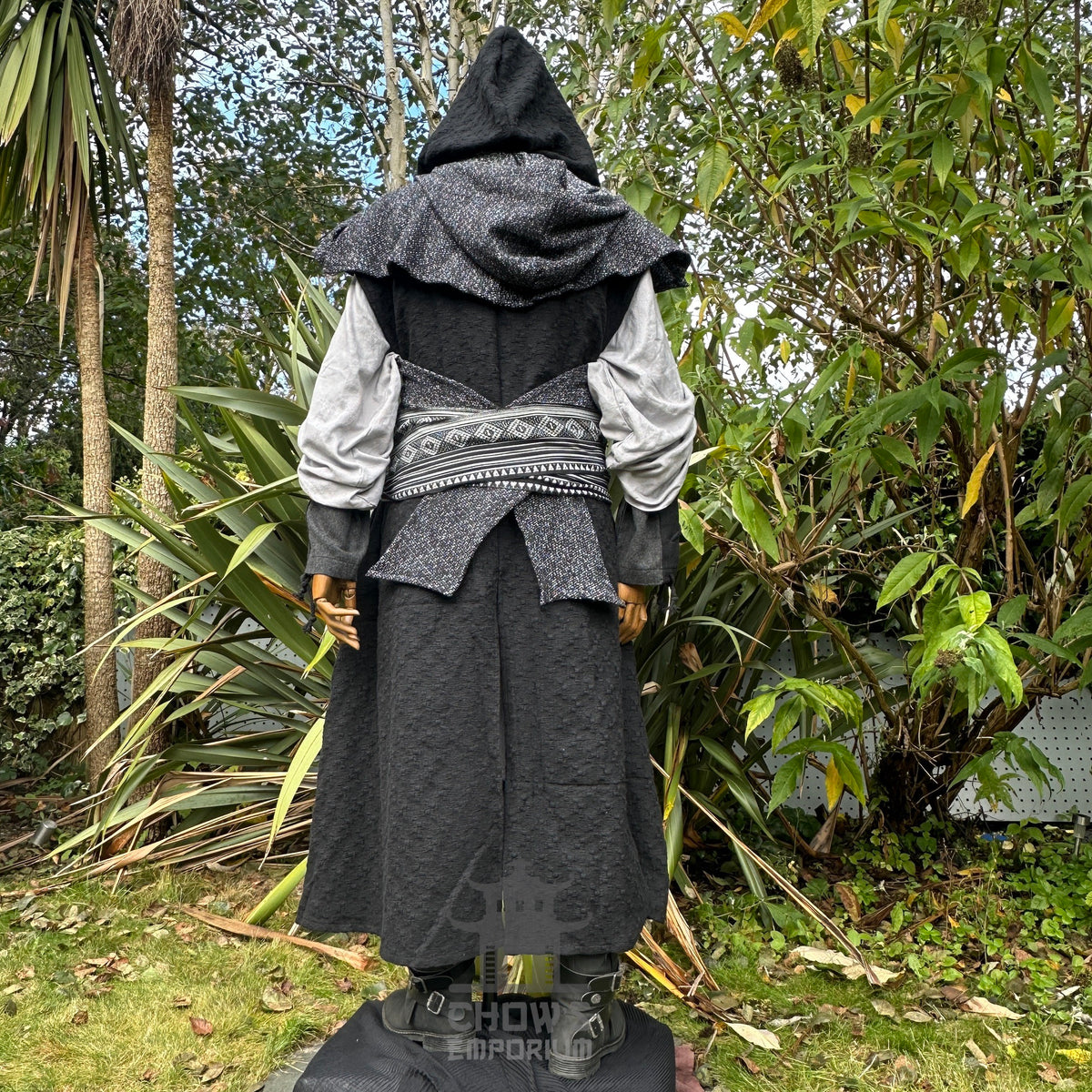 The Spellcaster LARP Set - 5 pieces (Hooded Sleeveless Robe, Hood, Shirt, Trousers, Sash)