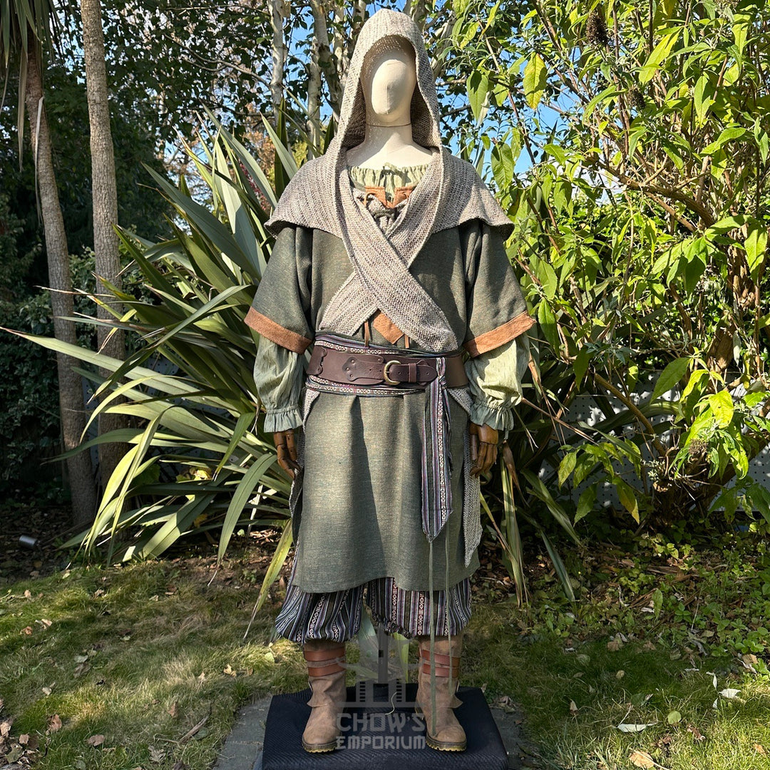 Medieval Scarf Hood, Sage Green Wrap Around Hood