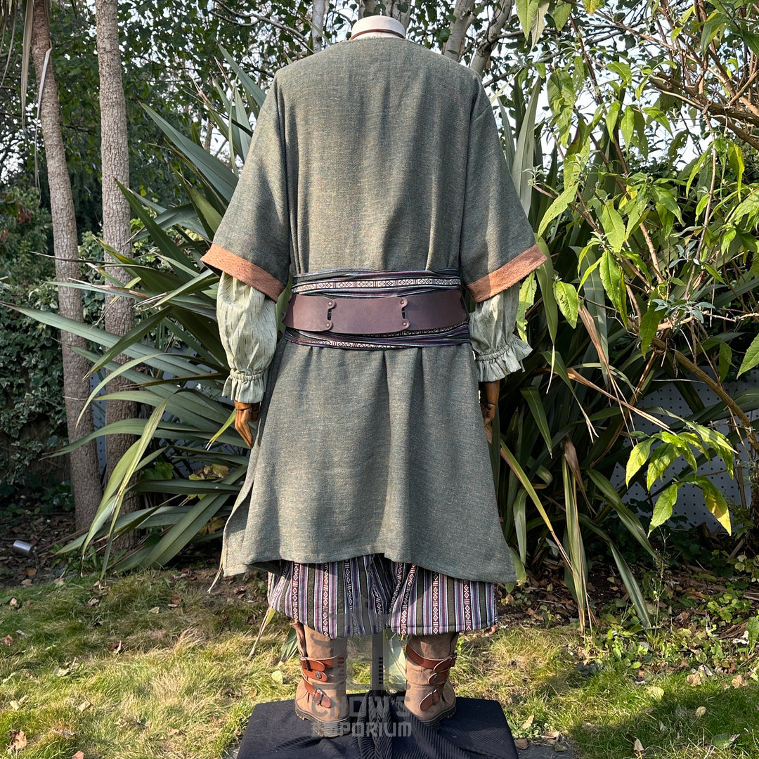LARP Edles Hemd - Strukturierte schwarze Baumwolle passend für Renaissance Faire, Piraten Cosplay