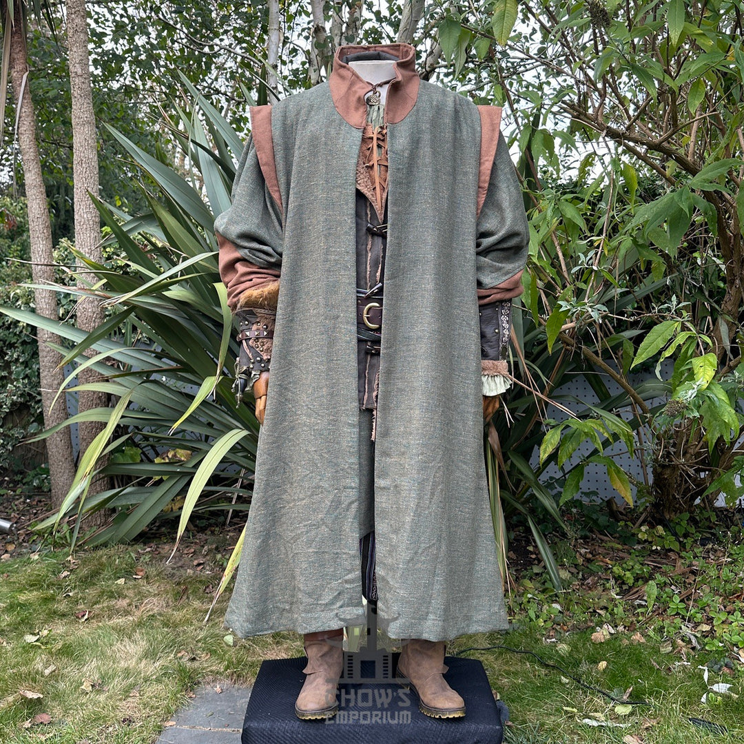 Green Robe with High Collar