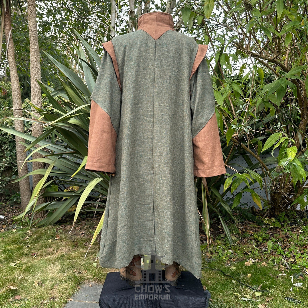 Medieval Forest Warlock LARP Outfit - 4+ pieces (Cape, Robe, Sash & Necklace)