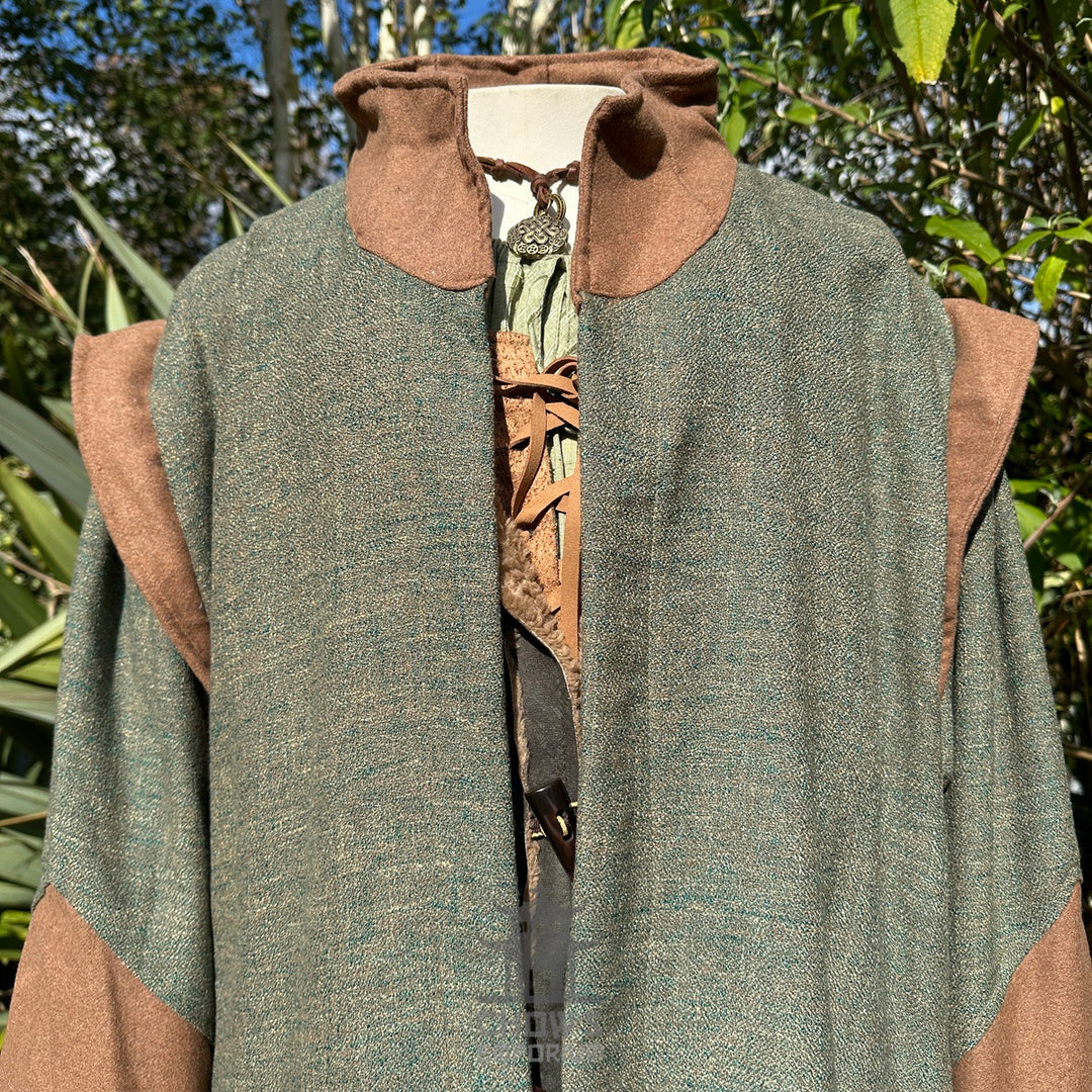 Medieval Forest Warlock LARP Outfit - 4+ pieces (Cape, Robe, Sash & Necklace)
