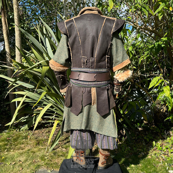 Medieval Ranger LARP Outfit - 4 pieces (Robe, Waistcoat, Vambraces, Sash)