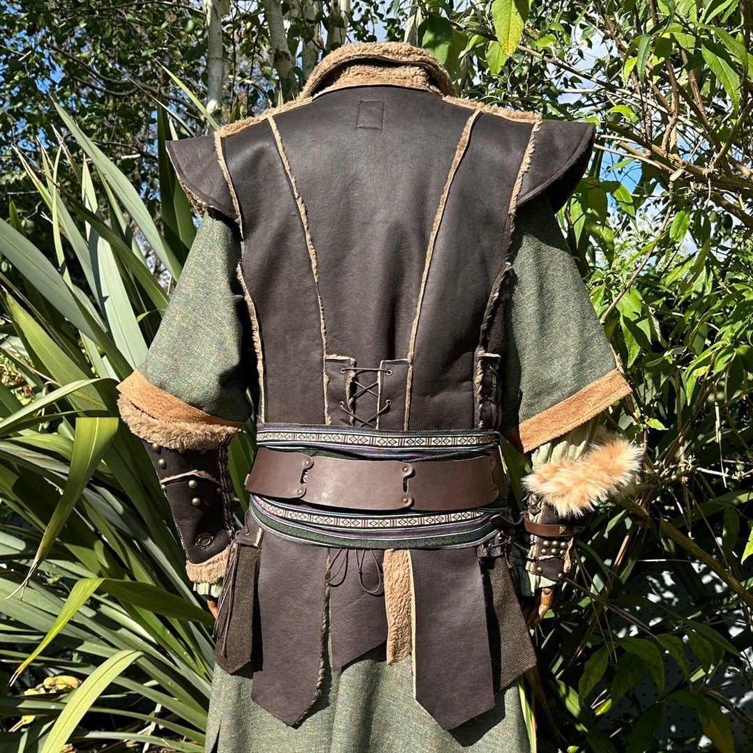 Woodland Fighter LARP Outfit - 4 pieces, Waistcoat, Tunic, Trousers, Sash