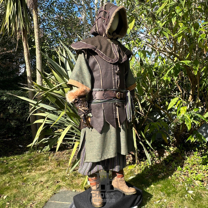 Woodland Warrior Set - 7 pieces (Waistcoat, Hood, Vambraces, Tunic, Trousers, Belt & Sash)