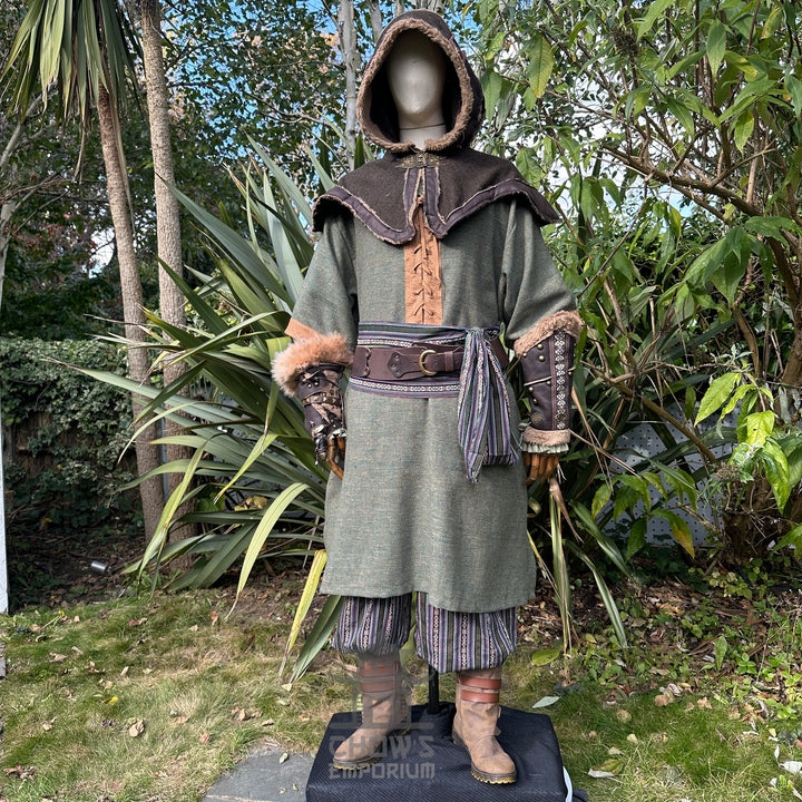 Green & Brown Woven Medieval Tunic