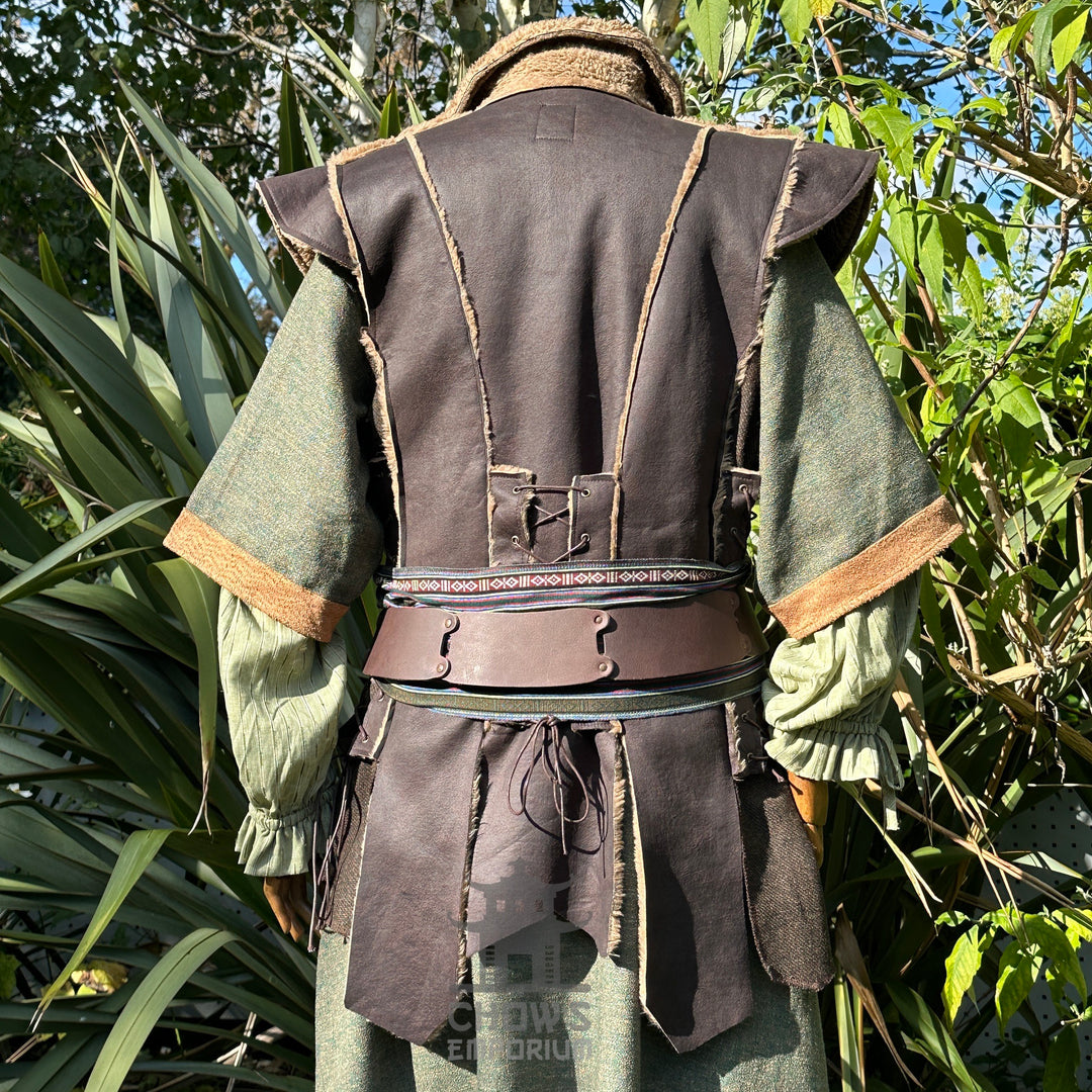 Medieval Herbalist LARP Outfit Set - 4 pieces (Waistcoat, Tunic, Trousers, Sash)