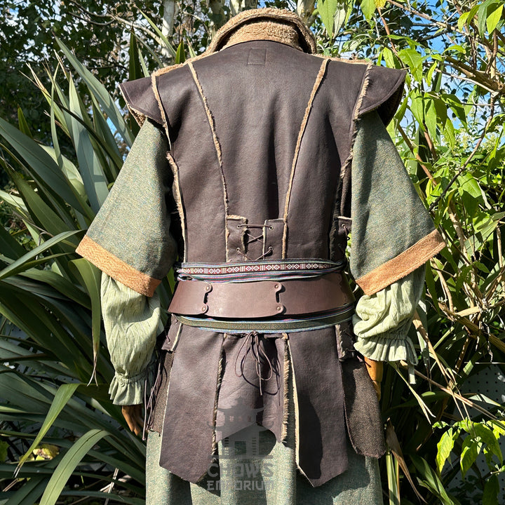 Medieval Herbalist LARP Outfit Set - 4 pieces (Waistcoat, Tunic, Trousers, Sash)