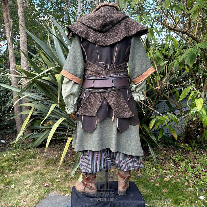 Woodland Ranger Set - 6 pieces (Waistcoat, Tunic, Shirt, Hood, Trousers, Sash)