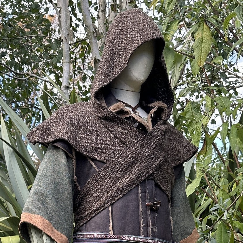Forest Ranger LARP Set - 4+ pieces (Cloak, Waistcoat, Hood & Sash)