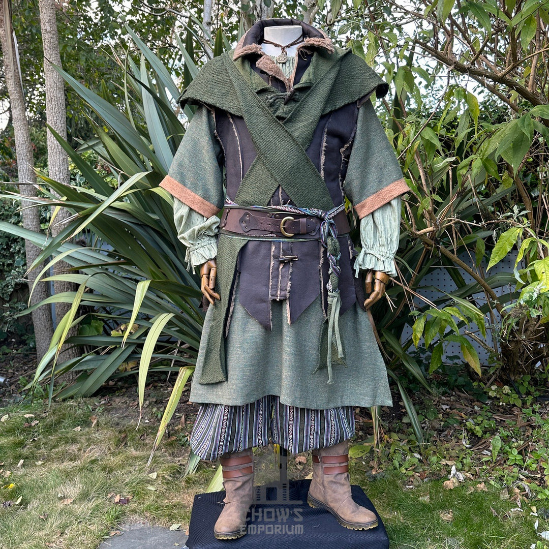 Tenue de GN Rogue Druid - 7 pièces ; Veste, Capuche, Avant-bras, Tunique, Pantalon, Ceinture, Ceinture