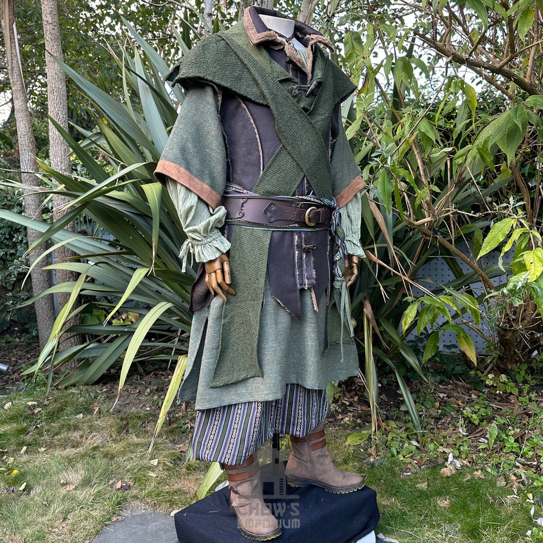 Tenue de GN Rogue Druid - 7 pièces ; Veste, Capuche, Avant-bras, Tunique, Pantalon, Ceinture, Ceinture