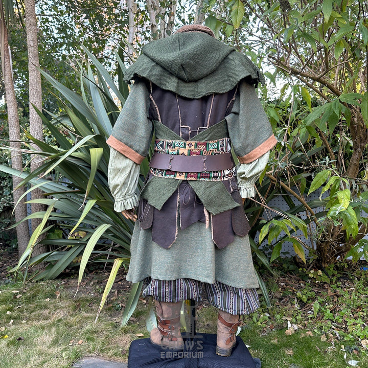 Tenue de GN Rogue Druid - 7 pièces ; Veste, Capuche, Avant-bras, Tunique, Pantalon, Ceinture, Ceinture